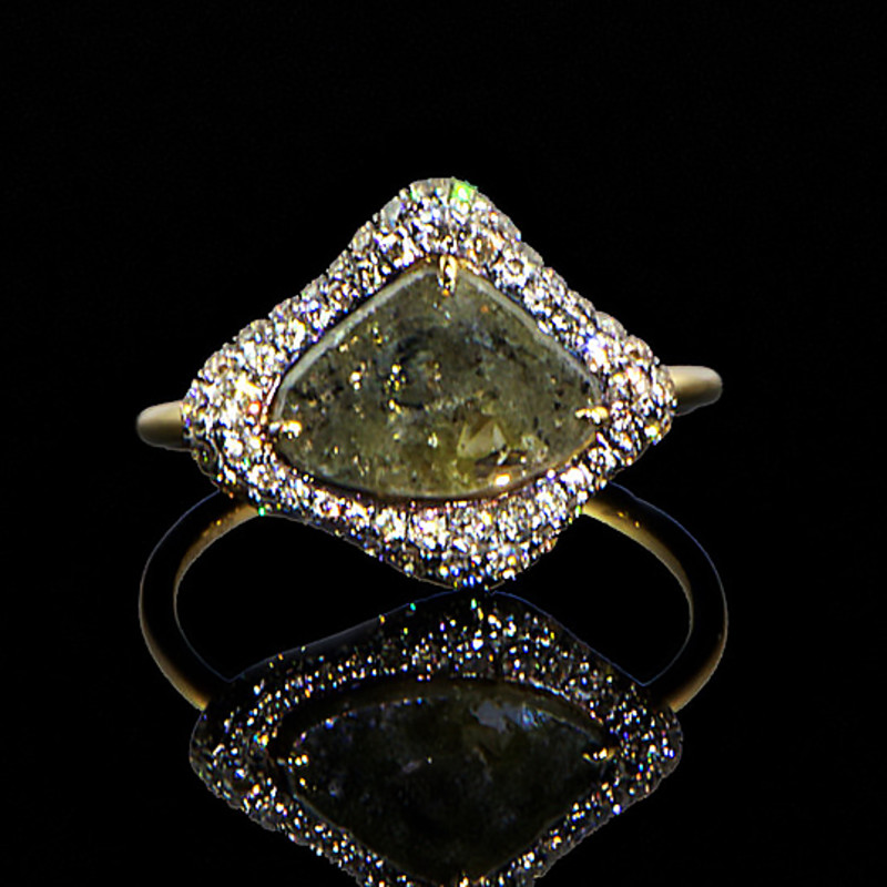 Rough Diamond Halo Ring