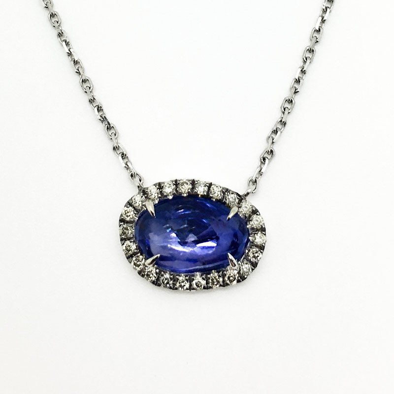 Tanzanite with Diamond Halo