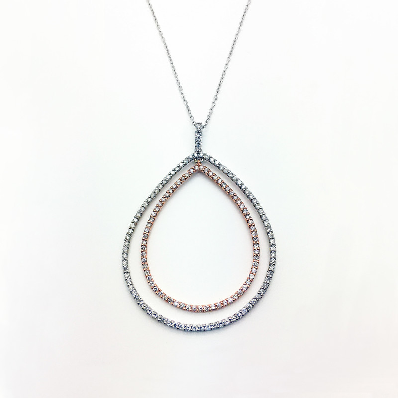 Diamond Double Teardrop Necklace