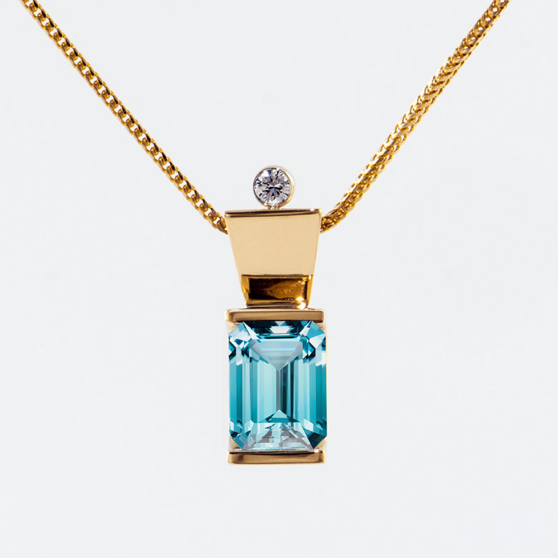 Floating Swiss Blue Topaz Necklace