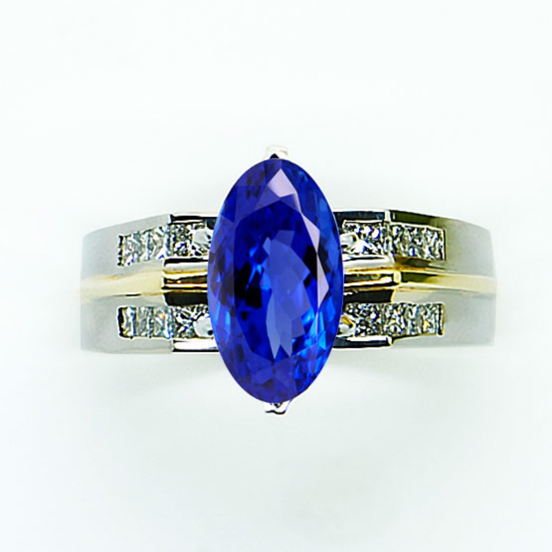 Two-Tone Tanzanite and Diamond Ring