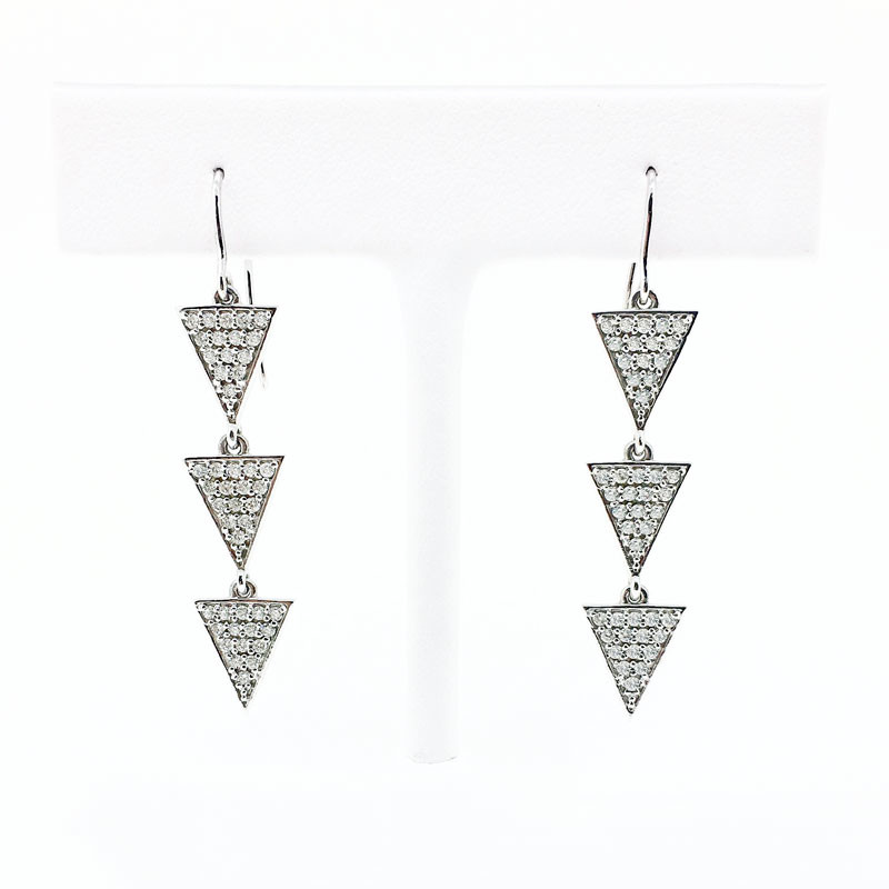 Triangle Pavé Diamond Earrings