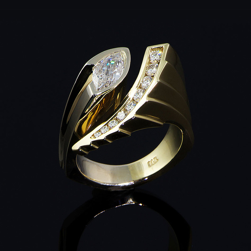 Two-Tone Diamond Wrap Around Ring
